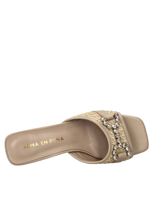 Mules pelle e rafia ALMA EN PENA | V250953 RAFIASAND